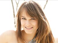 Slender Jaw Dropping Brunette Babe Julia Bea Takes Her Dress Off And Poses