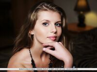 Girl In Fishnet Stockings And Garter Belt Margita Lesna Is Stretching Her Legs So Widely