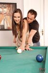Leggy Brunette Viktoria Sweet In White Bra Gets Impaled On Cock After Playing Pool