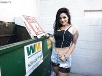 Heavy Chested Tattooed Brunette Katrina Jade Gets Slammed Hardcore In The Public Toilet