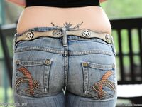 Blonde Sweetie Madison Lain Removes Her Tight Jeans And Shows Off Her Booty In G-string