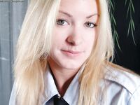 Blond Cutie In Uniform Sarah Sinn Bares Her Tits And Then Exposes Her Clean Pussy