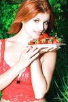 Sexy Redhead Chick Violla A Takes Off Her Red Lingerie And Poses Outdoor