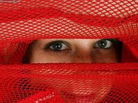 Shari Counts In Red Mesh Top And Black Panties Shows Off Her Pink Love Box