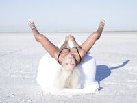 Blonde Hottie Nika N Is Posing Outside In The Salt Dessert And Being Very Naughty