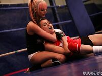 Turned On Blonde White Angel And Brunette Leyla Black Have Passionate Lesbian Wrestling photos (Jenet Arquez)