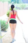 Sporty Brunette Babe Rahyndee James Strips Outdoors And Teases In The Middle Of The Road