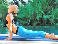 Lena Nicole Takes Off Her Tight Uniform Outdoors And After Doing Exercises