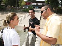 Hot Redhead Jaqueline Gold Packs Two Dicks Into Her Mouth And Gets Diddled photos (Jaquelline Gold)