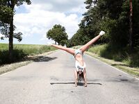 Lewd Gadget Sabrisse A Is Pulling Her Panty Down And Exposes Shaved Beaver Outdoor