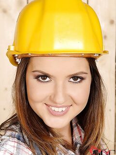 Cute Busty Teen Agness DDF Gets Rid Of Her Builder's Uniform And She Teases With Her Teen Snatch photos (Agness Miller)