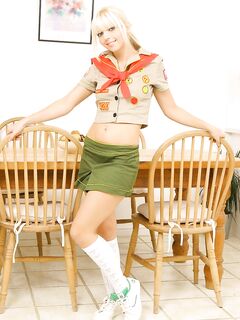 Girl Scout Rachel C Strips Down To Her White Cotton Panties And Shows Her Perky Tits