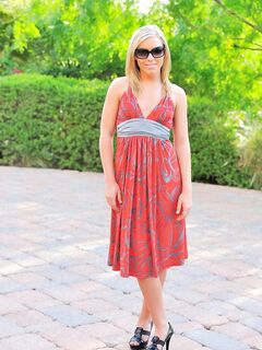 Blonde Ally FTV In Red Dress Removes Her Panties And Fucks Her Pussy With Big Cucumber photos (Ally Kay)