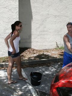 Brunette Model Ashley Storm Is Showing Off On A Nice Day And Teasing Us All.