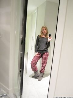 Self Shots Of Big Boobed Sexy Assed Blonde Model Kayden Kross Posing In The Bathroom