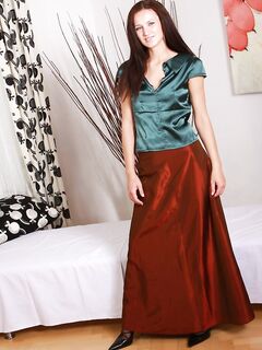 Naughty Stocking Model Andy Draws Off Her Ultra Long Skirt And Silky Blouse photos (Andrea Drapelova)