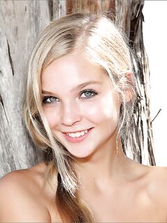 Tan Lined Naked Chick Sienna MPL Is Playing Around Under The Blue Sky And Hot Sun