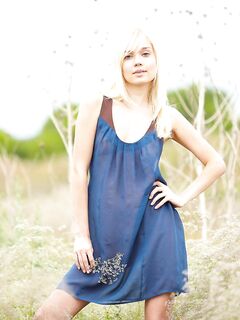 Warm Summer Sun Is Petting The Naked Body Of Blonde Aljena A Posing In The Meadow