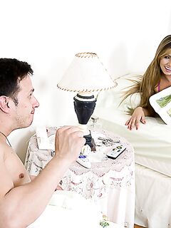 Horny Latina Esperanza Gomes In Rose Robe Does A Throat Job And Fucks With A Thick Dicked Guy photos (Esperanza Gomez)