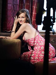 Naked Titted Teenager Emily Bloom Also Demonstrates Her Hair Covered Pussy