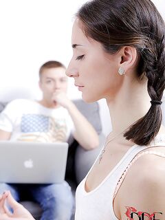 Lithe Brunette Teen Chick Aruna Aghora Seduced By Her Man Who Also Fucks Her Hard