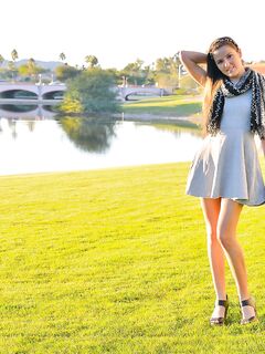 Cute Chick Coco Rose Lifts Her Skirt Up And Demonstrates The Naked Round Butt