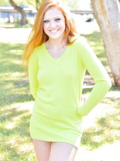 Wild Redhead Teen Chick Farrah Flower Flashes Her Tits And Her Pussy Outdoors For Us