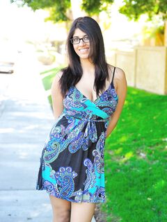 Bosomy Asian Girl Kalila FTV Is Under The Street Filling Pussy With Banana Up Skirt photos (Kalila Kane)