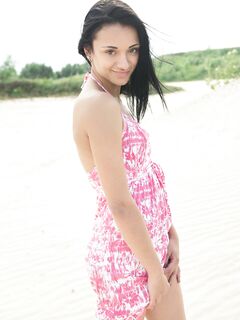 Gorgeous Teen Aprilia B Is Performing The Turning On Nude Pussy Posing On The Beach