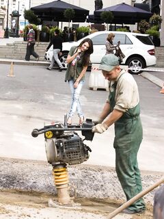 Seducing Bimbo Leila A Is Playing Her Stockings Legs And Teasing With Adorable Trimmed Cunt