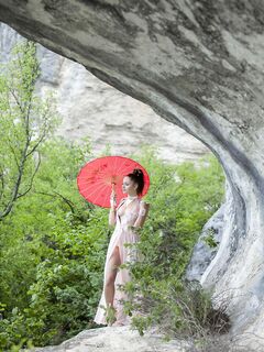 Adorable Redhead Hottie Red Fox Is Getting Naked For Us During A Nature Walk