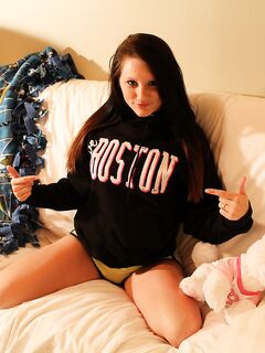 Sultry Chick Freckles Is Showing Her Pussy And Ass Through The Sheer Panty