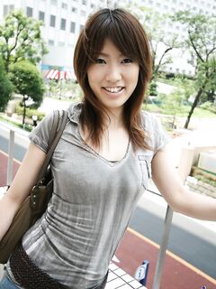 Cute Dark Haired Asian Babe Yuzuka Idols Shows Her Bushy Taco As She Takes Her Lingerie Off