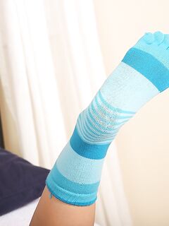 Spectacled Asian Chick Miranda Kelly With Totally Smooth Pussy Removes Her White Panties