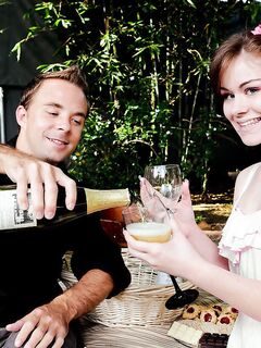 Salacious Girl In Stockings Angel Cakes Gets Fed Up With The Hard Cock At The Picnic