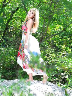 Full Titted Blonde Valeri B Strips Outdoors Showing Her Perfect Smooth Body