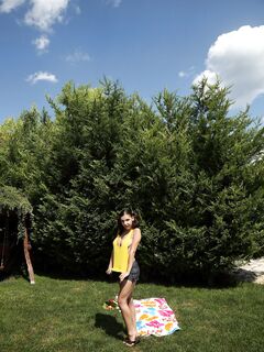 Sweet Brunette Henessy Nubiles Is All Alone Outside And She Is Getting Nude And Frisky Quickly photos (Alina Henessy)