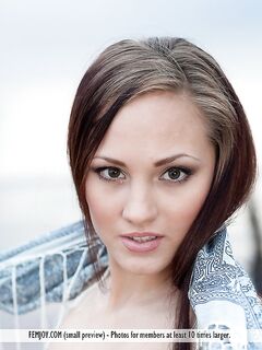 Seducing Babe Ella K Is Posing Outdoor Demonstrating Shaved Pussy On The Beach