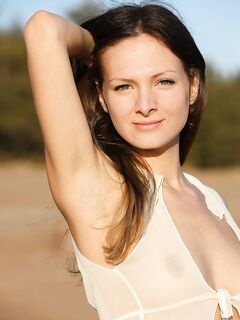 Beautiful Babe Zhanet A Has Climbed The Huge Stone To Show The Nude Shaved Pussy To The Sun