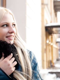 Cute Blonde Teen Girl Alysha A Shows Off Her Smooth Body At The Indoor Pool
