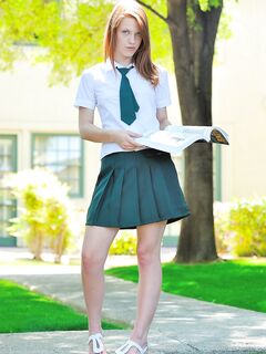 Red-haired Schoolgirl Lacie FTV Flashes Her Tits And Juicy Pussy Outdoors photos (Pepper Kester)