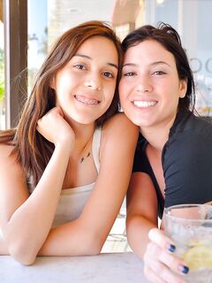 Slim Little Lesbian Kristina Bell Plays With Her Hot Friend And Masturbates With A Cucumber. photos (Janessa Ftv)