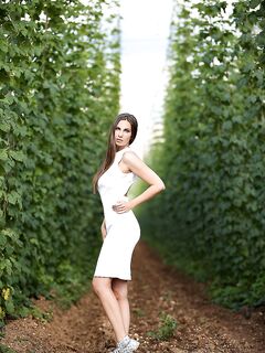 Gorgeous Naked Chick Connie Carter Is Under The Blue Skies Shaking Boobs And Playing With Cunt