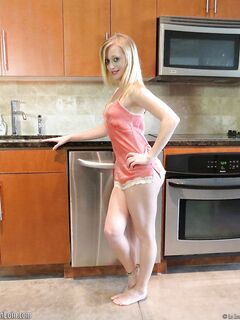 Elegant Blonde Sweetie Madison Lain Poses In The Kitchen And Makes Us Drool