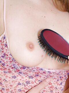 Shaved Pussy Chick Lisa Marie Takes Off Her Cotton Panties And Plays With Hairbrush