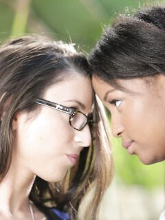 Topless Girls Serena Blair And Ivy Sherwood Are Passionately Kissing Each Other