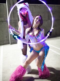 Lesbian Rave Sluts Remy LaCroix And Gabriella Paltrova Fool Around In Stockings And Lingerie.