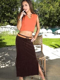 Small Titted Latina Girl Isabella Sky Strips Naked And Exposes Her Taco Outdoors In The Shadow