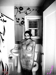 Naked Mummified Brunette Diva Audrey Bitoni Reveals Her Amazing Huge Boobs