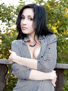 Though This Brunette Night A Is Wearing A Shirt She Manages Demonstrate All Her Nudity